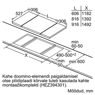 Integreeritav keraamiline pliidiplaat Bosch Domino