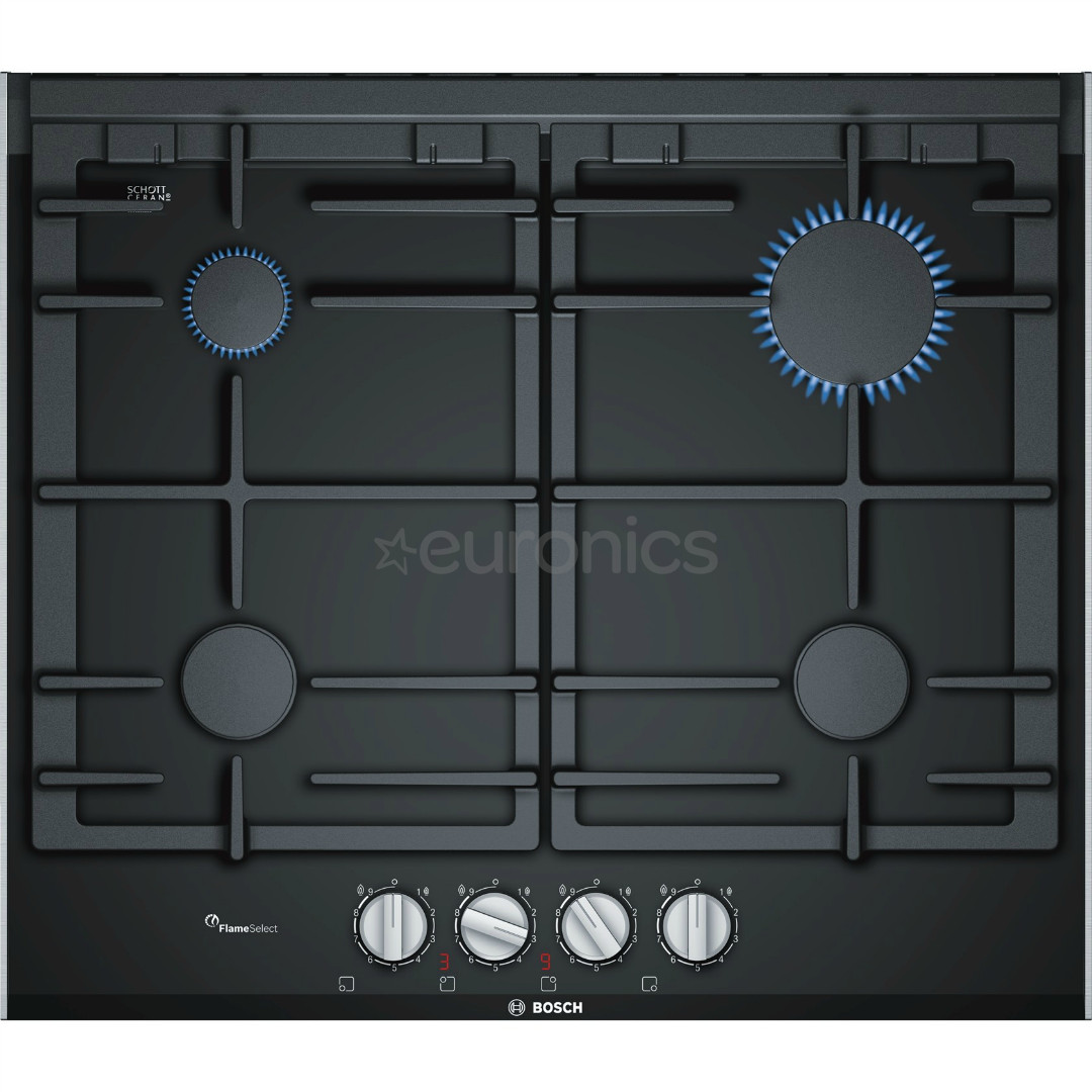 Bosch, laius 60,6 cm, must - Integreeritav gaasipliidiplaat