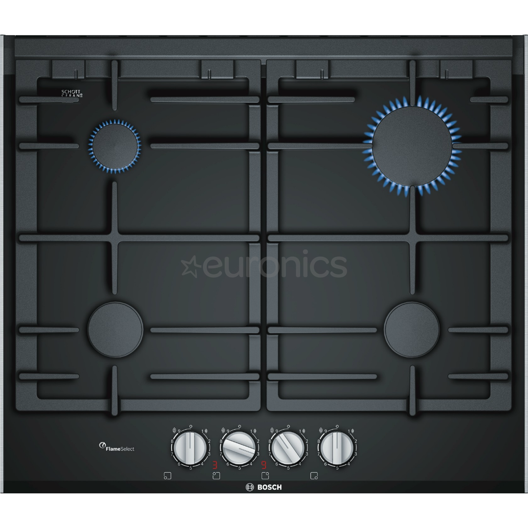 Bosch, laius 60,6 cm, must - Integreeritav gaasipliidiplaat
