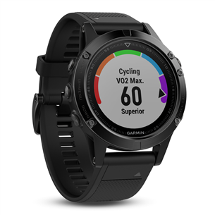 Мультиспортивные часы FENIX 5, Sapphire, Garmin - с чёрным ремешком