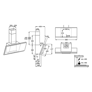 Cooker hood, AEG (700m³/h)