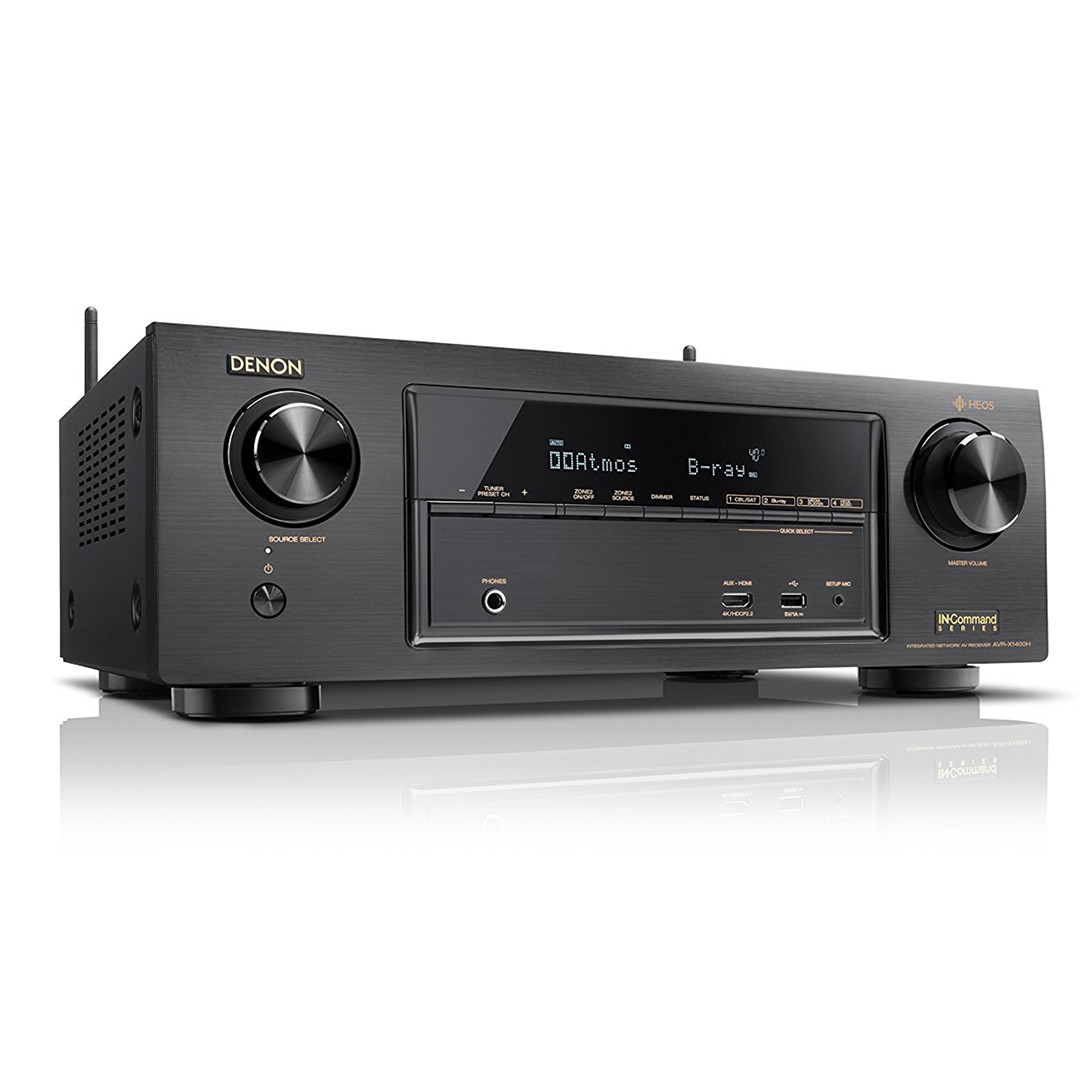 Receiver Denon AVRX1400H + wireless multiroom speaker HEOS 1