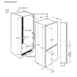 Integreeritav külmik Electrolux (178 cm)