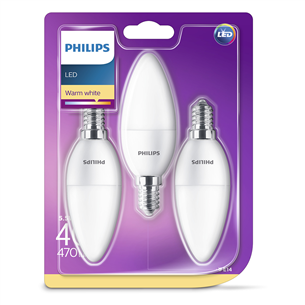3 x LED lamp Philips (E14, 40W, 470 lm)