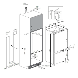 Интегрируемый холодильник, Beko / высота: 177,6 см
