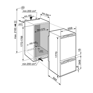 Built - in refrigerator Premium BioFresh, Liebherr  / height: 178 cm