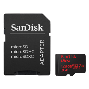 MicroSDXC карта памяти SanDisk Extreme + адаптер (128 ГБ)