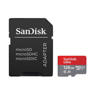 MicroSDXC mälukaart SanDisk Ultra + adapter (128 GB)