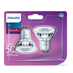 2 x LED light bulb Philips (GU10, 50W, 345 lm)