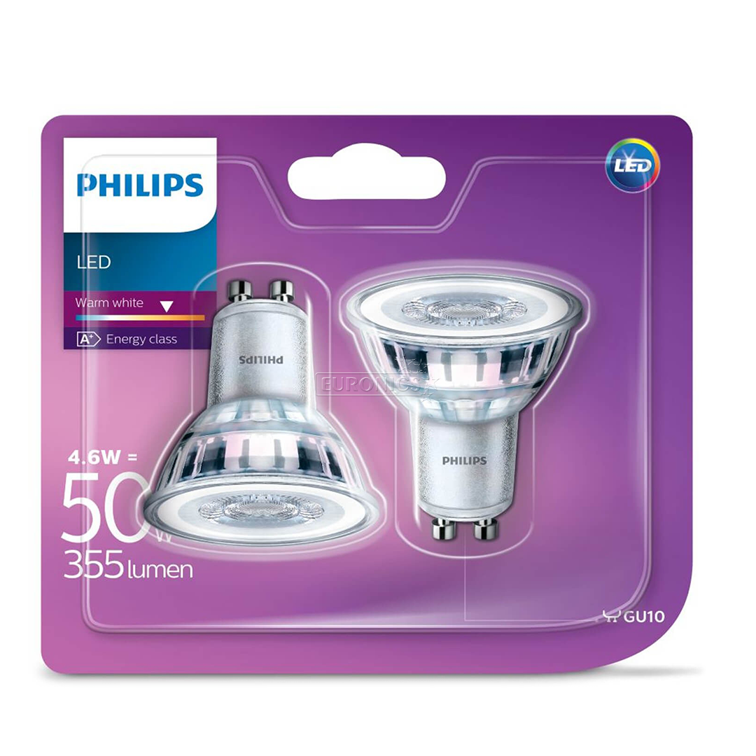 2 x LED lamp Philips (GU10, 50W, 345 lm)