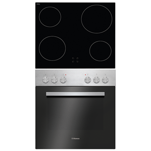 Hansa, 62 L, inox/black - Built-in Oven + Ceramic Hob