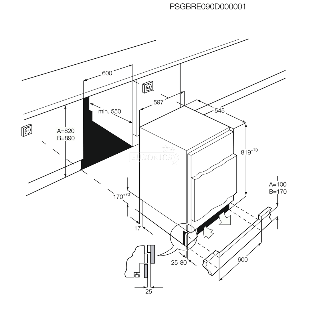 Built-in cooler AEG (82 cm)