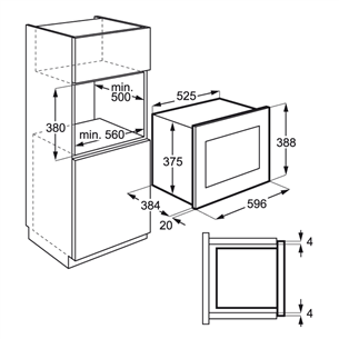 Built-in microwave, AEG (25 L)