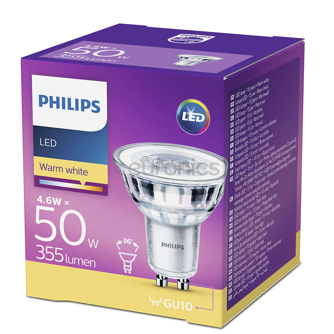 LED lamp Philips (GU10, 4.6W, 355 lm)