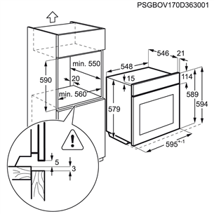 Built - in oven Electrolux / capacity: 72 L