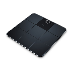 Beurer, up to 180 kg, black - Glass bathroom scale