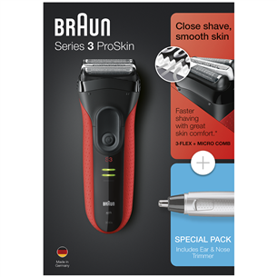 Бритва Series 3 ProSkin + триммер для носа и ушей, Braun