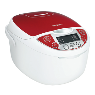 Tefal Fuzzy Logic, 5 л, 750 Вт, белый/красный - Мультиварка