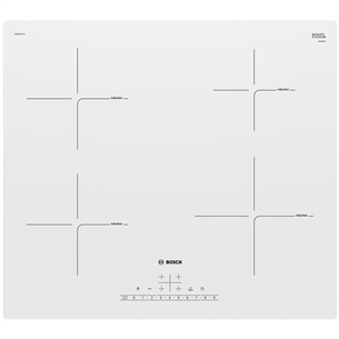 Bosch, width 59.2 cm, frameless, white - Built-in Induction Hob PUE612FF1J