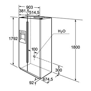 SBS refrigerator, Bosch / height: 179 cm