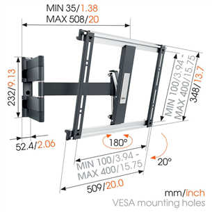 Teleri seinakinnitus Vogels THIN 445 (26-55")