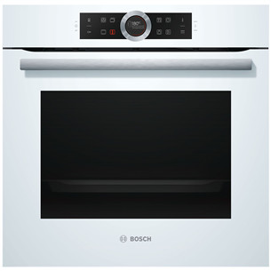Bosch seeria 8, pürolüütiline puhastus, 71 L, valge - Integreeritav ahi