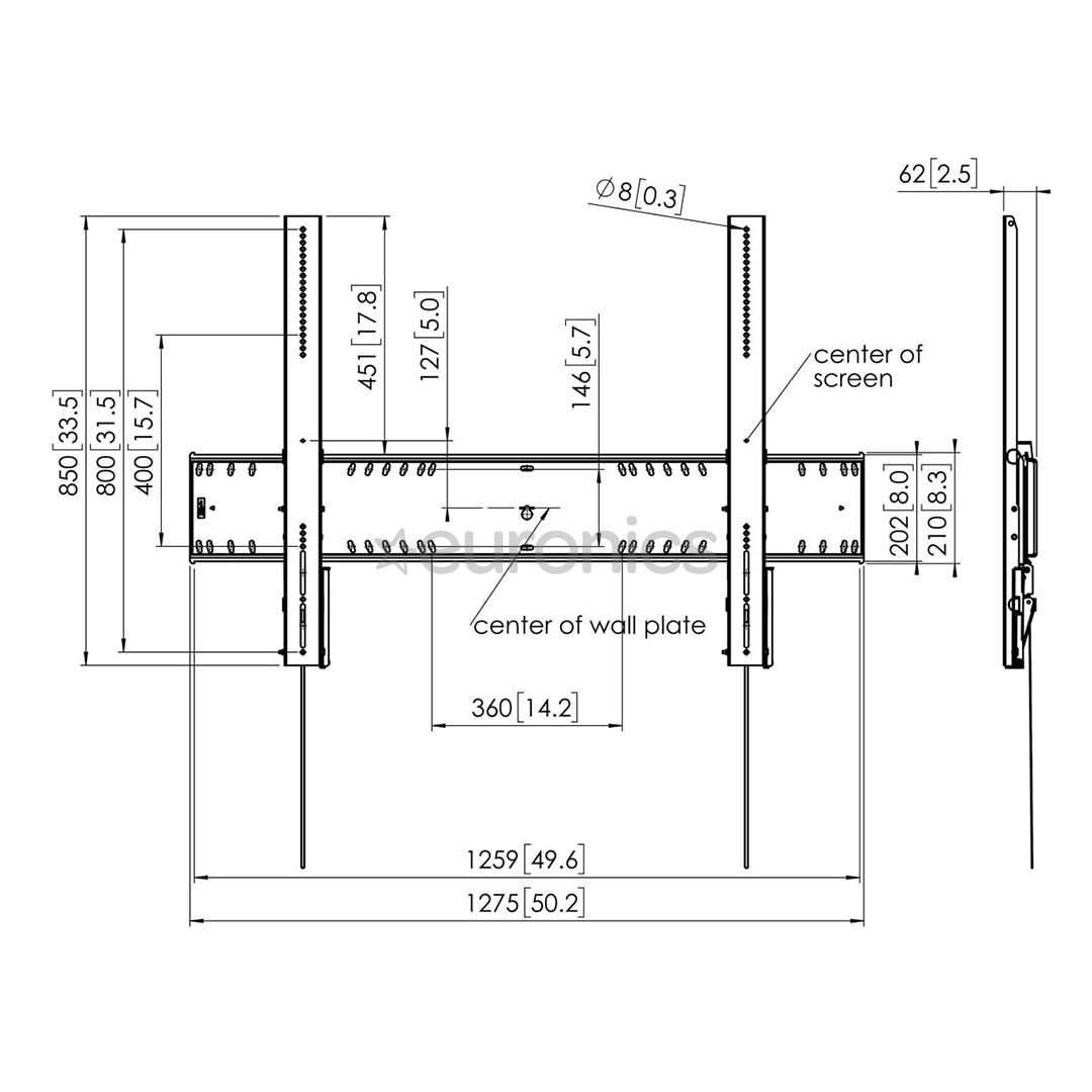 Teleri seinakinnitus Vogels (80-120")