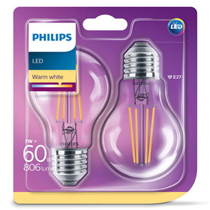 Светодиодная (LED) лампа, Philips E27 (2 шт)