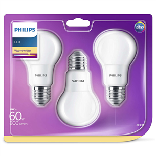 Светодиодная (LED) лампа E27, Philips / 3 шт