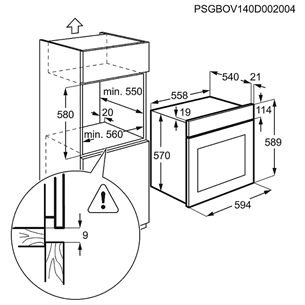 Electrolux, 57 L, inox - Built-in Oven