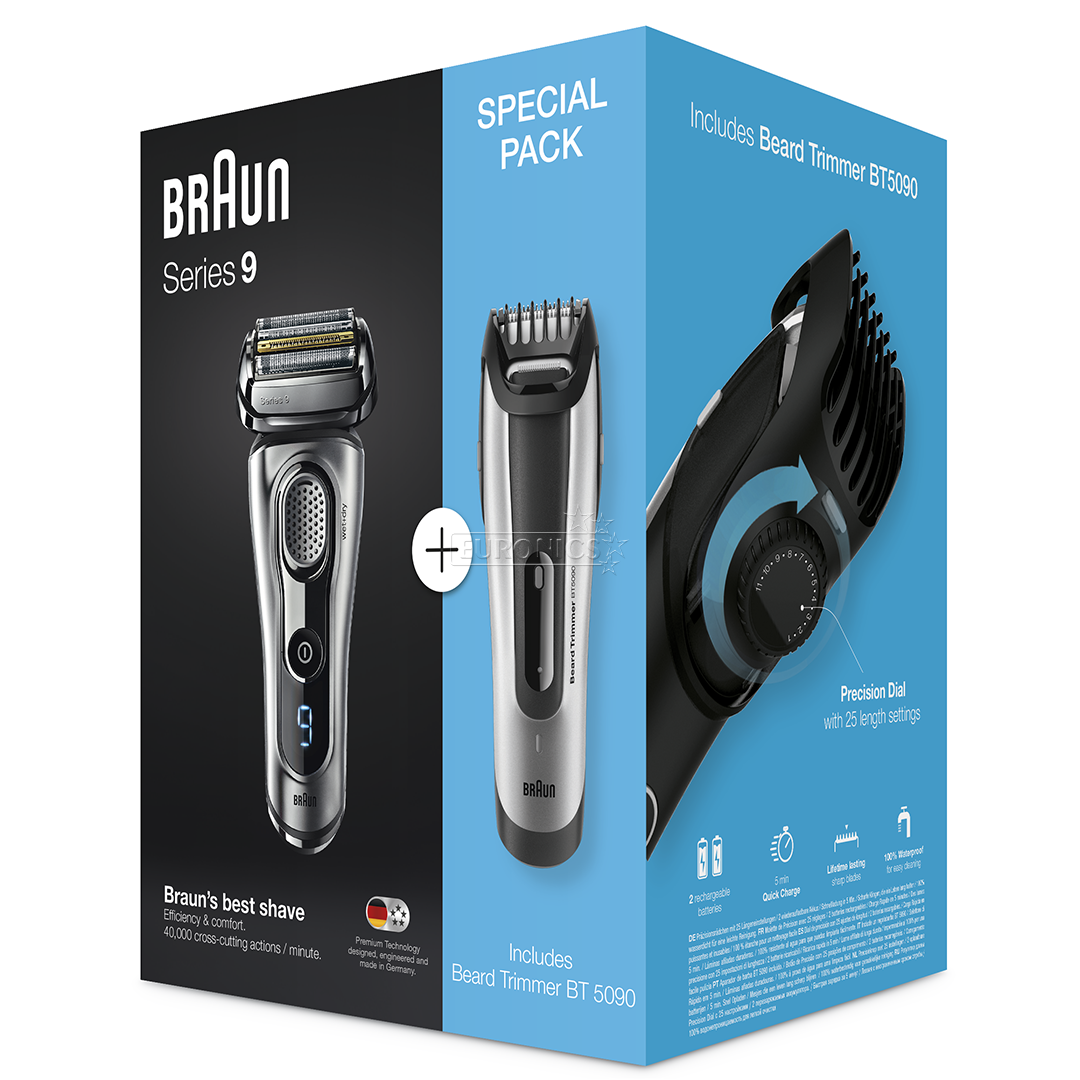 Shaver Series 9 + beard trimmer BT5090, Braun