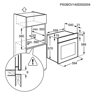 Built-in oven, Electrolux / capacity: 60 L