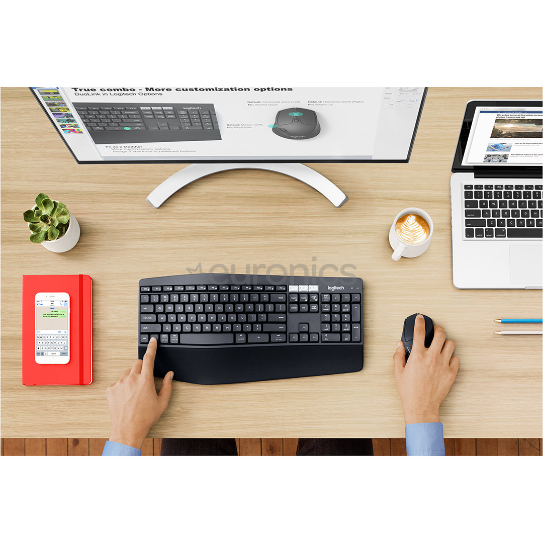 Logitech MK850, RUS, must - Juhtmevaba klaviatuur + hiir