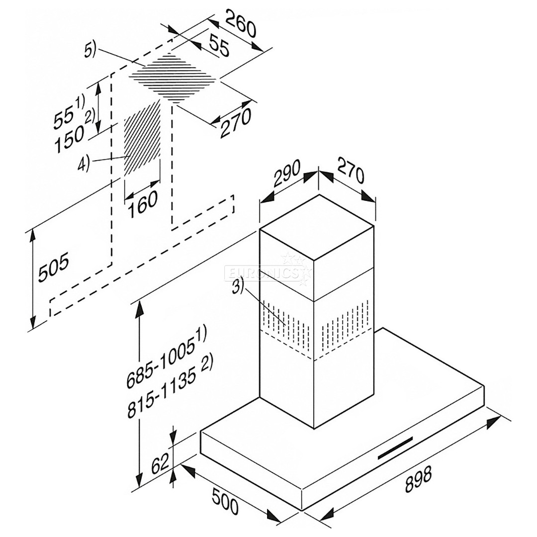 Miele, 650 m³/h, width 89.8 cm, inox - Cooker Hood