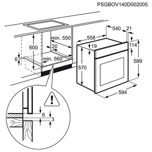 Built-in oven, Electrolux / capacity: 60 L