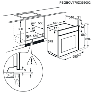 Built-in oven, AEG / capacity: 71 L