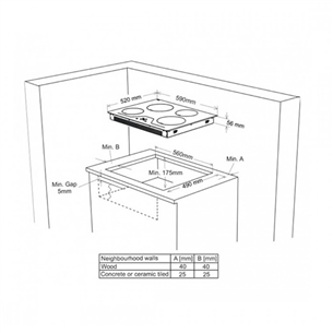 Built-in induction hob, Sharp