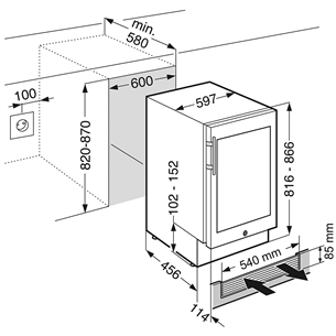 Integreeritav veinikülmik Liebherr GrandCru (maht: 46 pudelit)