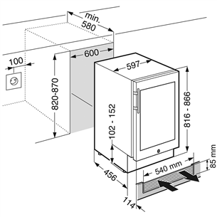 Built-in wine cooler Liebherr Vinidor  (34 bottles)