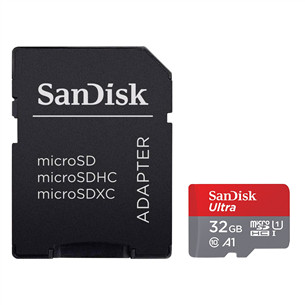 MicroSDHC mälukaart adapteriga SanDisk Ultra (32 GB)