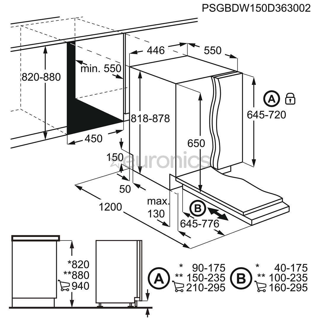 Built-in dishwasher Electrolux / 9 place settings