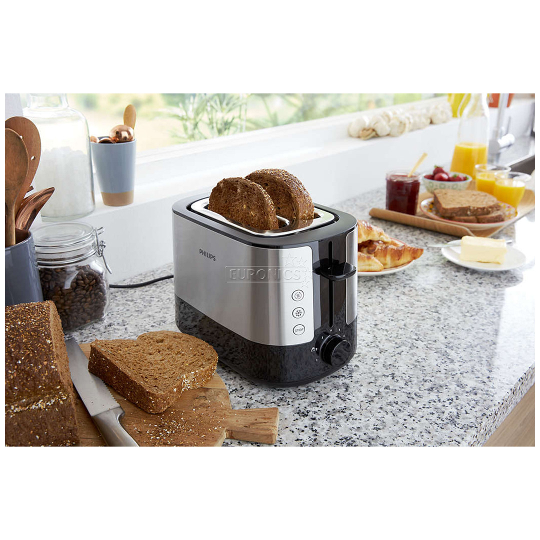 Philips Viva Collection, 1000 W, black/inox - Toaster