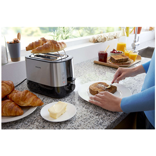 Philips Viva Collection, 1000 W, black/inox - Toaster