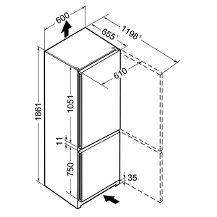 Холодильник, Liebherr / высота: 186 см