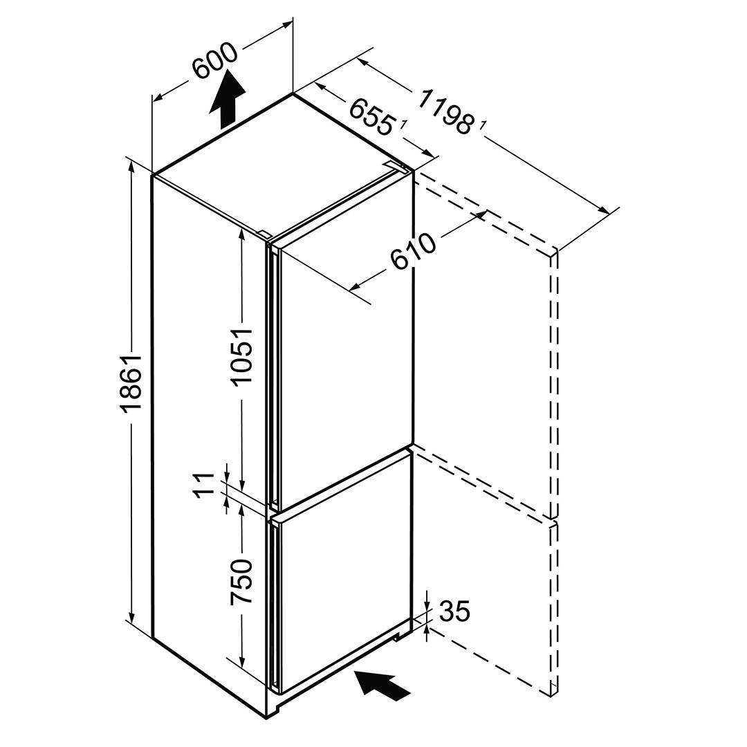 Külmik Liebherr (186 cm)
