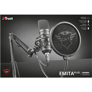 Trust Emita Plus, USB, must - Mikrofon