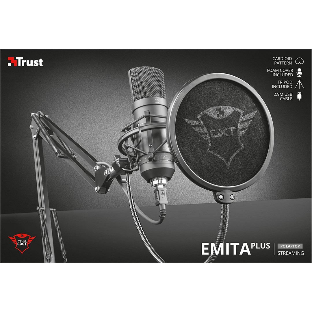 Trust Emita Plus, USB, black - Microphone
