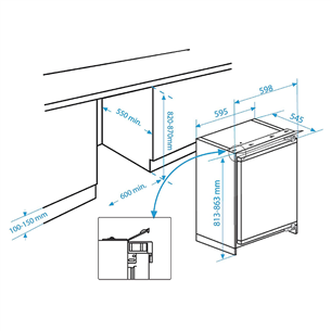 Built-in refrigerator Beko (82 cm)