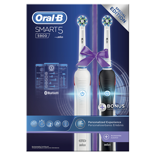Braun Oral-B Smart 5900, 2 pieces, travel case, black/white - Electric toothbrushes SMART5900