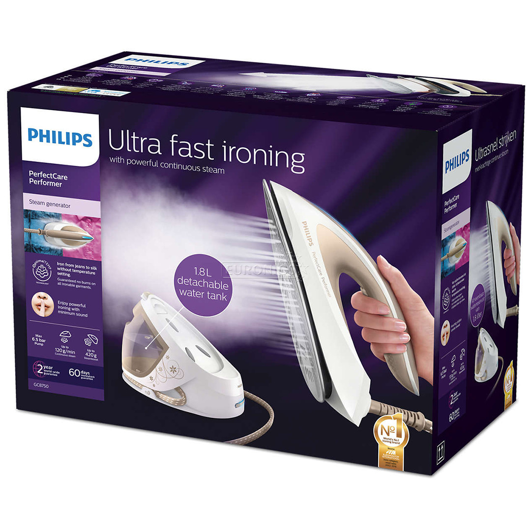 Philips PerfectCare Performer, 2600 Вт, золотистый/белый - Гладильная система